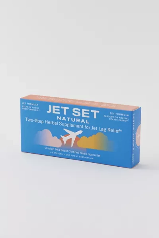 Jet Set Natural 2-Step Jet Lag Relief Herbal Supplement