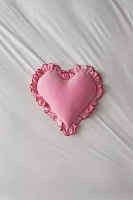 Ruffle Heart Velvet Throw Pillow