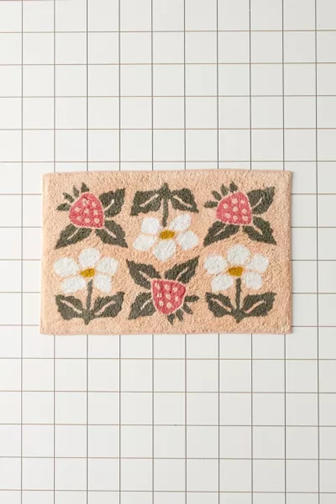 Strawberry Stamp Bath Mat