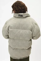 First Down Glencheck Reversible Bubble Puffer Jacket