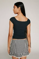 Kimchi Blue Brittney Tie-Front Fitted Top