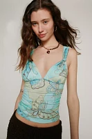 Kimchi Blue Kennedi Printed Knot Tank Top