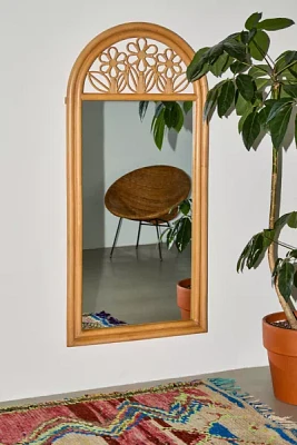 Daisy Rattan Floor Mirror