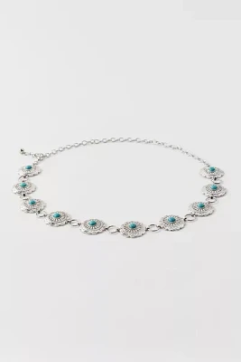 Turquoise Metal Chain Belt