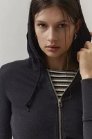 BDG Hailey Zip-Up Cropped Hoodie Sweatshirt