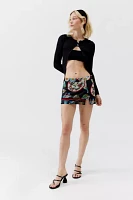 UO Grace Mesh Printed Micro Mini Skort