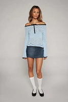 Kimchi Blue Sara Off-The-Shoulder Pointelle Sweater