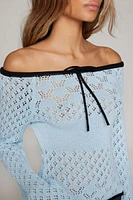 Kimchi Blue Sara Off-The-Shoulder Pointelle Sweater