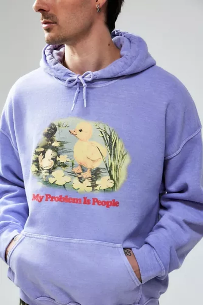 UO Blue My Problem Is People Hoodie Sweatshirt