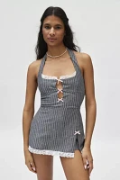 UO Stripes Halter Skort Romper