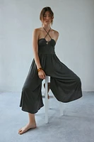 Out From Under Convertible Tie Neckline Jumpsuit