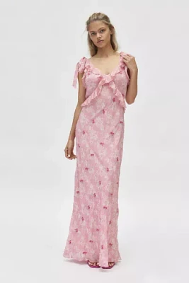 LoveShackFancy Orcene Ruffled Floral Maxi Dress