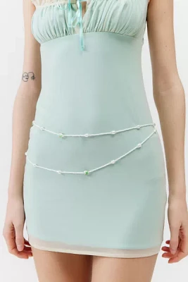 Delicate Flower Beaded Double-Layer Chain Belt