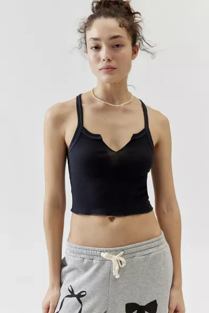 Out From Under Notched Cropped Tank Top