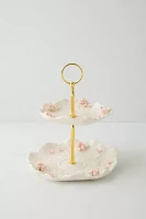 2-Tier Porcelain Rose Jewelry Stand