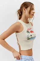 Aloha Destination Open-Back Graphic Tank Top