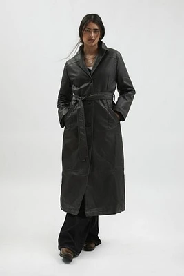 Silence + Noise Luna Faux Leather Trench Coat