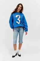 Distressed Sporty Crew Neck Sweatshirt