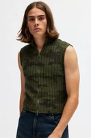 Jaded London Camo Polar Knit Vest