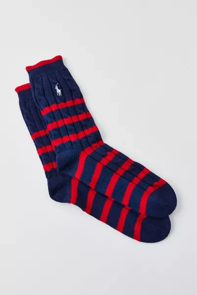 Polo Ralph Lauren Striped Cable Knit Crew Sock