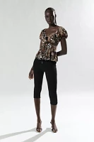 Silence + Noise Carmella Animal Print Peplum Top