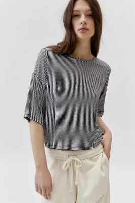 Urban Renewal Remnants Striped Drippy Short Sleeve Top