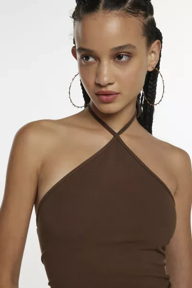 Silence + Noise Jules Y Neck Halter Top