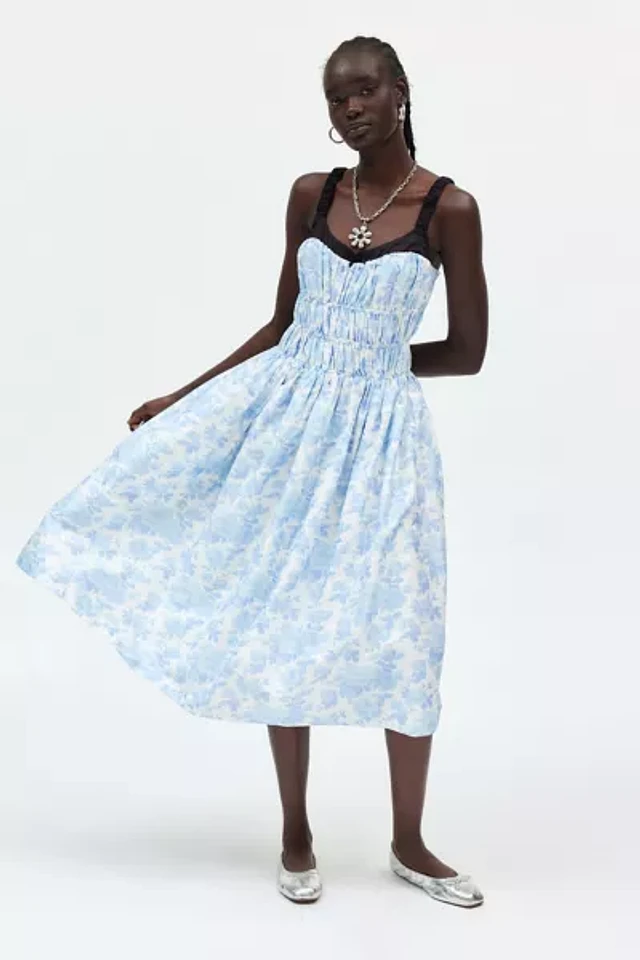 knee length dresses for ladies Flora Midi - Sky