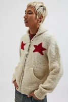 Chamula Star Zip Front Hooded Cardigan