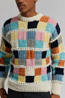 Chamula Sampler Squares Patchwork Crew Neck Sweater