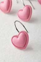 Heart Icon Shower Curtain Ring Set