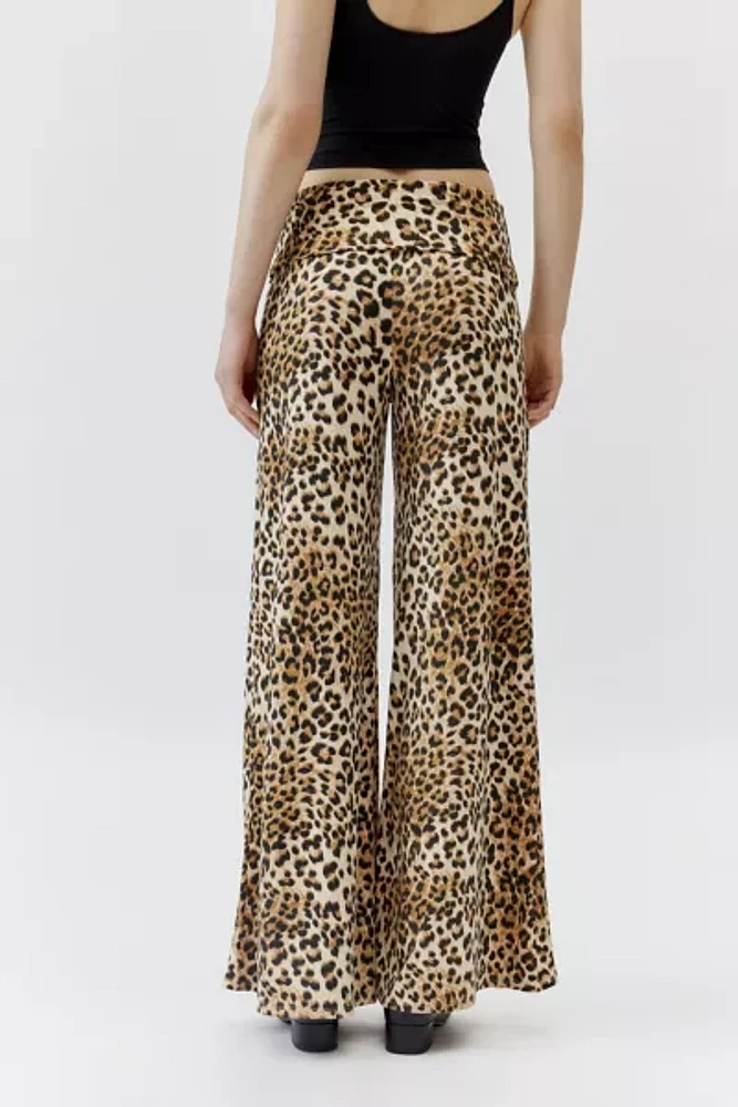 Urban Renewal Remnants Animal Print Foldover Lounge Puddle Pant