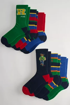 Polo Ralph Lauren American Heritage Bear Crew Sock 6-Pack