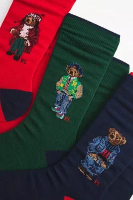 Polo Ralph Lauren Bear Sock Gift 3-Pack