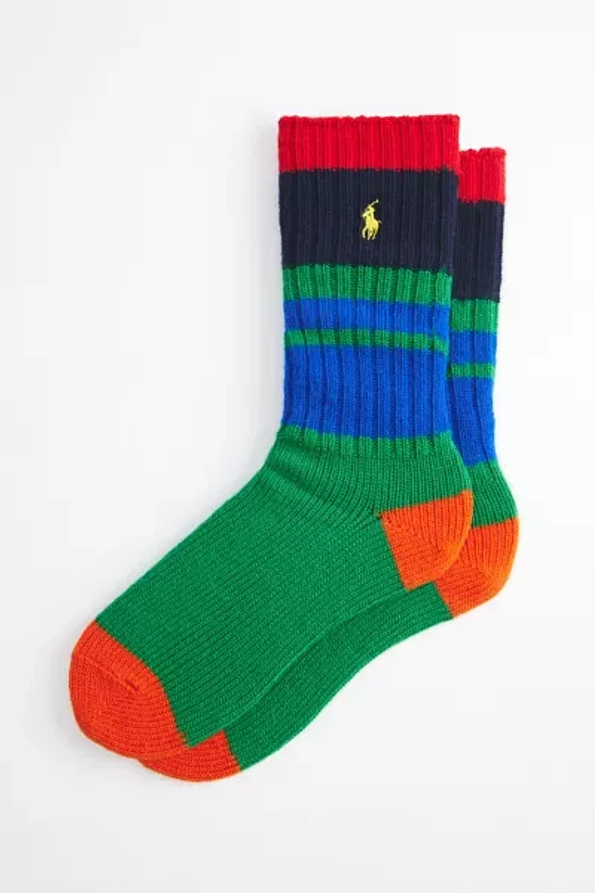 Polo Ralph Lauren Bright Multi Stripe Wool-Blend Boot Sock