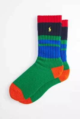 Polo Ralph Lauren Bright Multi Stripe Wool-Blend Boot Sock