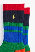 Polo Ralph Lauren Bright Multi Stripe Wool-Blend Boot Sock