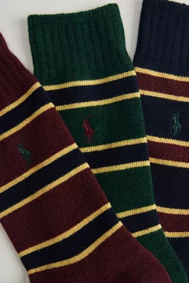 Polo Ralph Lauren Repp-Stripe Wool Blend Crew Sock