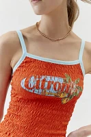 Smocked Fruit Print Tank Top