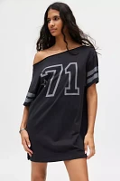 71 Jersey Graphic Off-The-Shoulder T-Shirt Dress