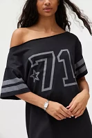 71 Jersey Graphic Off-The-Shoulder T-Shirt Dress