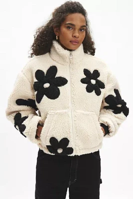 BLANKNYC Wild At Heart Floral Piled Fleece Jacket