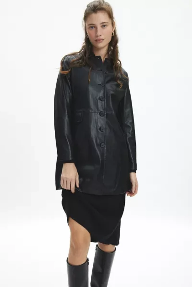 Blank NYC Turning Point Faux Leather Trench Coat