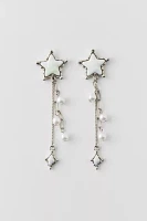 Pearl Star Post Drop Earring