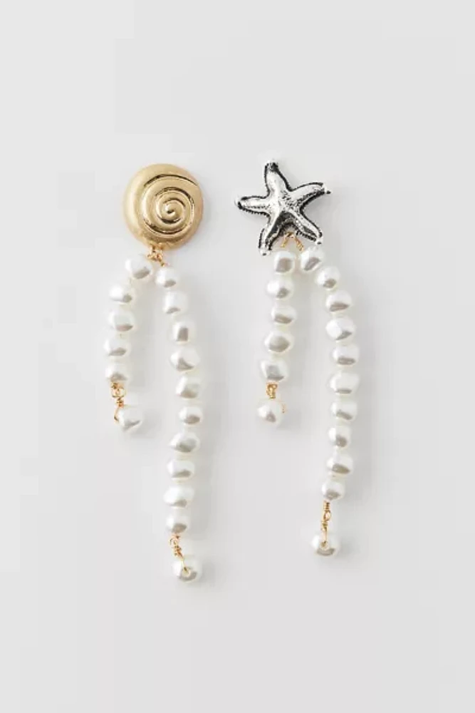 Beachy Pearl Mismatched Earring