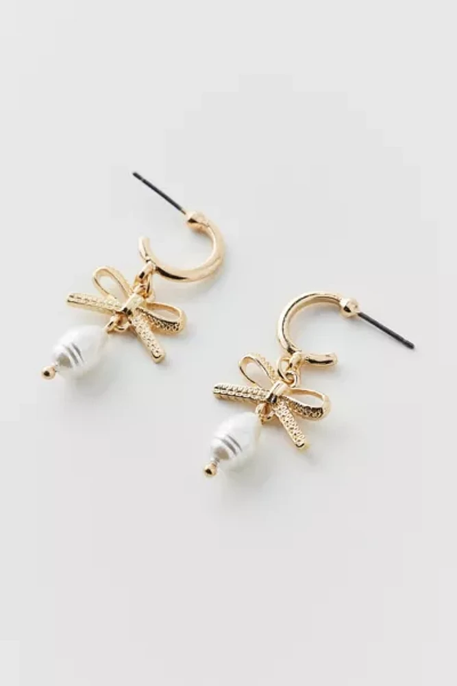 Bow Charm Hoop Earring