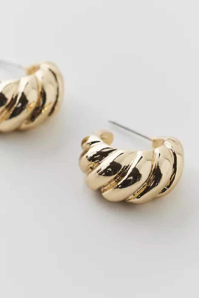 Textured Medium Chunky Hoop Earring