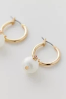 Pearl Rhinestone Hoop Earring