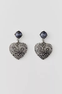 Etched Heart Earring