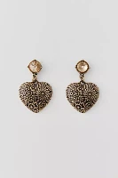 Etched Heart Earring